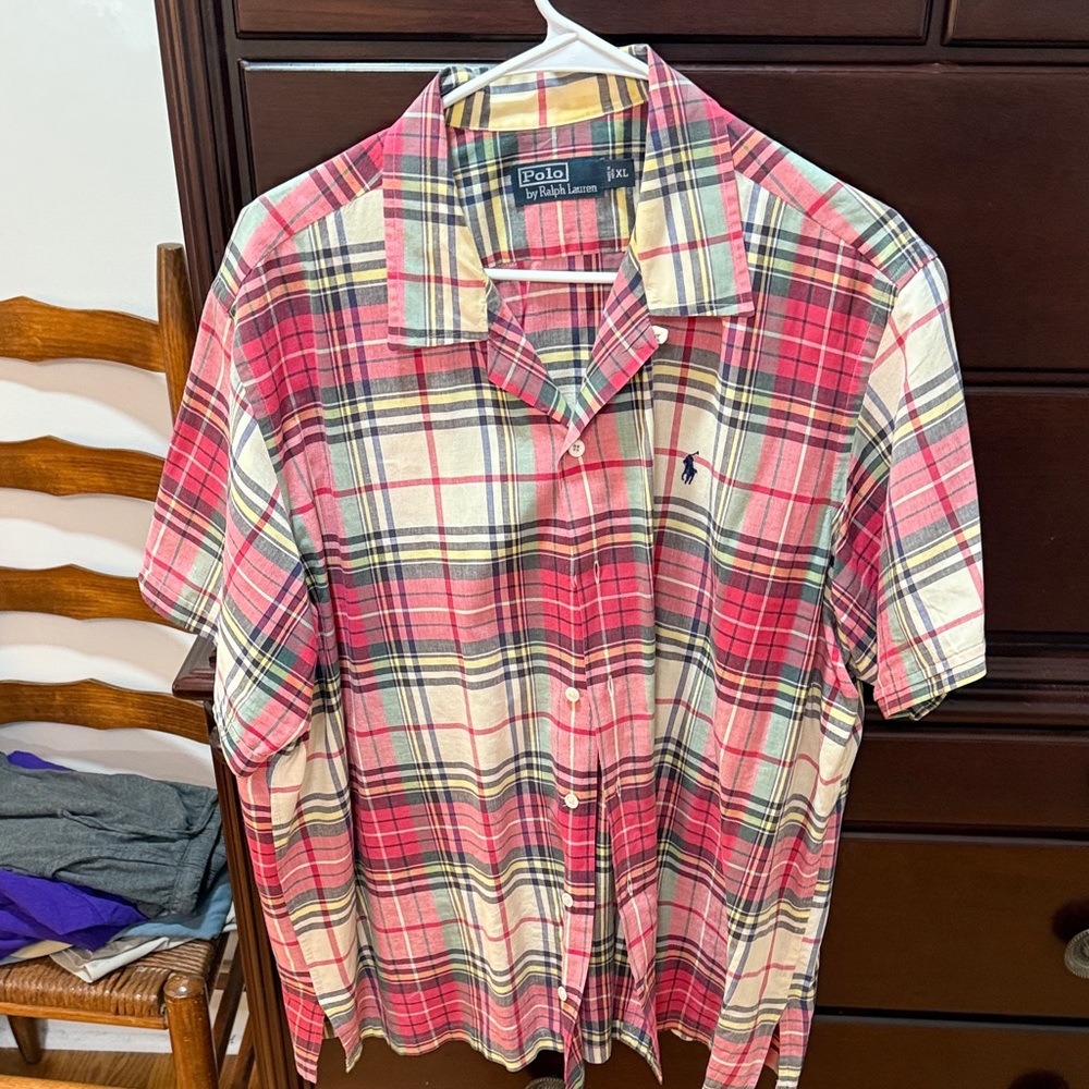 Polo by Ralph Lauren Men's Checkered Shirt - Red, Cream, and Black